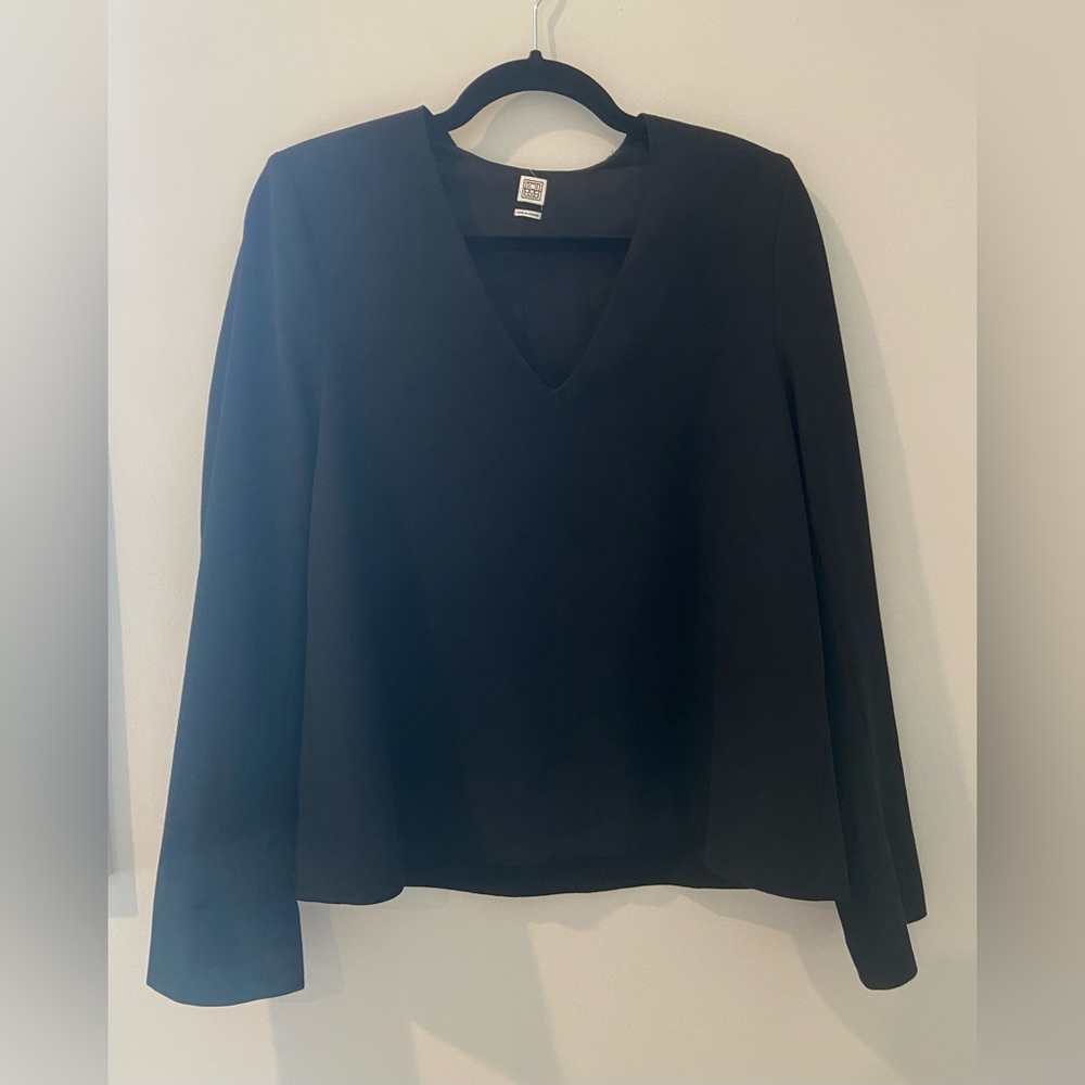Toteme Black V-Neck Blouse